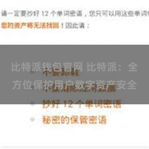 比特派钱包官网 比特派：全方位保护用户数字资产安全