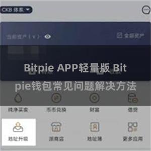 Bitpie APP轻量版 Bitpie钱包常见问题解决方法