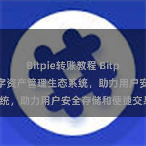 Bitpie转账教程 Bitpie钱包：打造数字资产管理生态系统，助力用户安全存储和便捷交易。