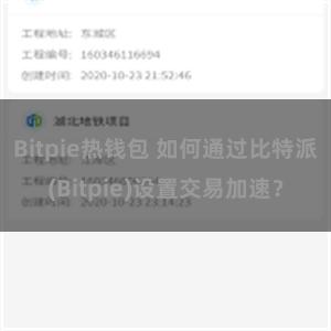 Bitpie热钱包 如何通过比特派(Bitpie)设置交易加速？