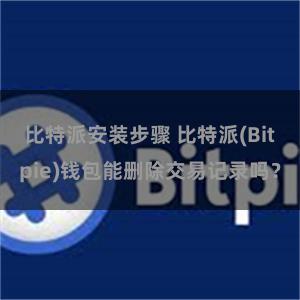 比特派安装步骤 比特派(Bitpie)钱包能删除交易记录吗？